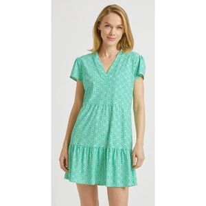JUDE CONNALLY Ginger Tiered Dress Jude Cloth Mini Links Geo Grass